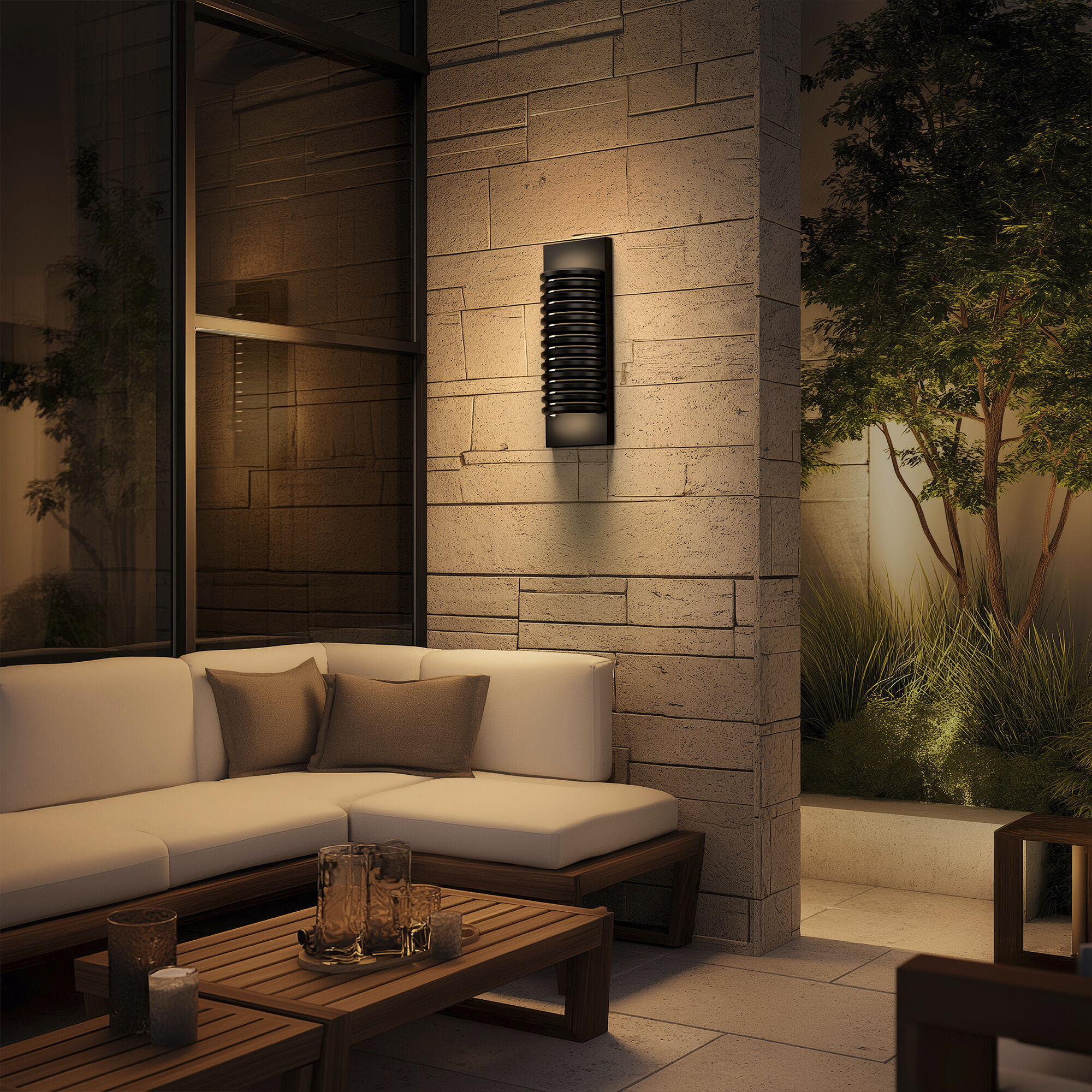 Loome LED 16 inch Black Outdoor Wall Light, dweLED