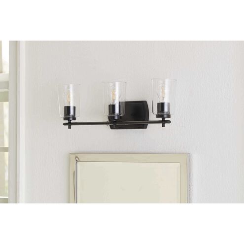 Adley 3 Light 23 inch Matte Black Bath Vanity Wall Light