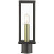 Gaffney 1 Light 15.5 inch Bronze with Antique Gold Finish Accents Outdoor Post Top Lantern