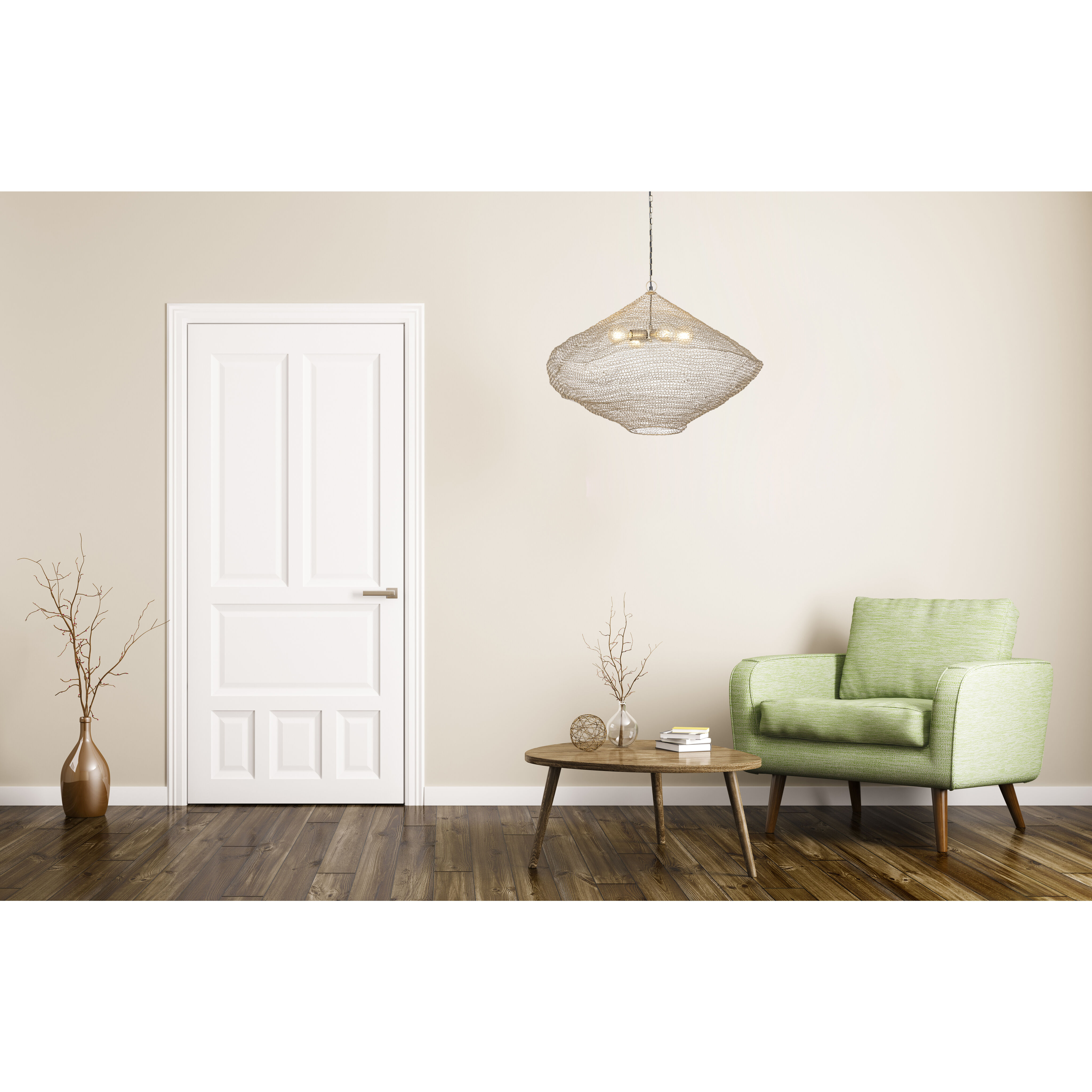 Warren 4 Light 33.5 inch Antique Brass Pendant Ceiling Light