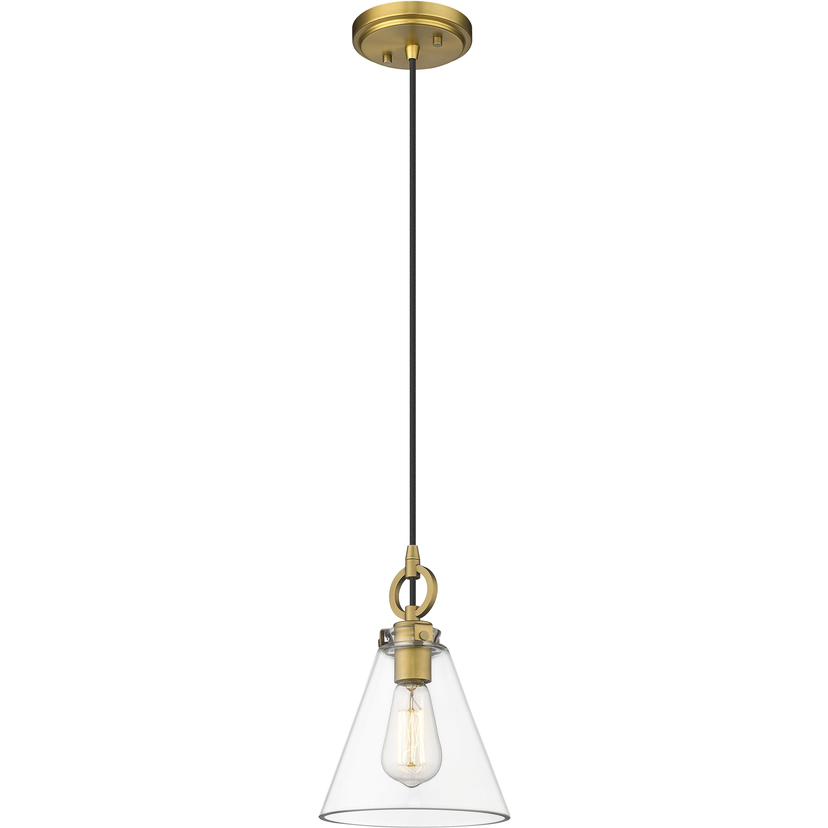 Harper 1 Light 8 inch Rubbed Brass Pendant Ceiling Light