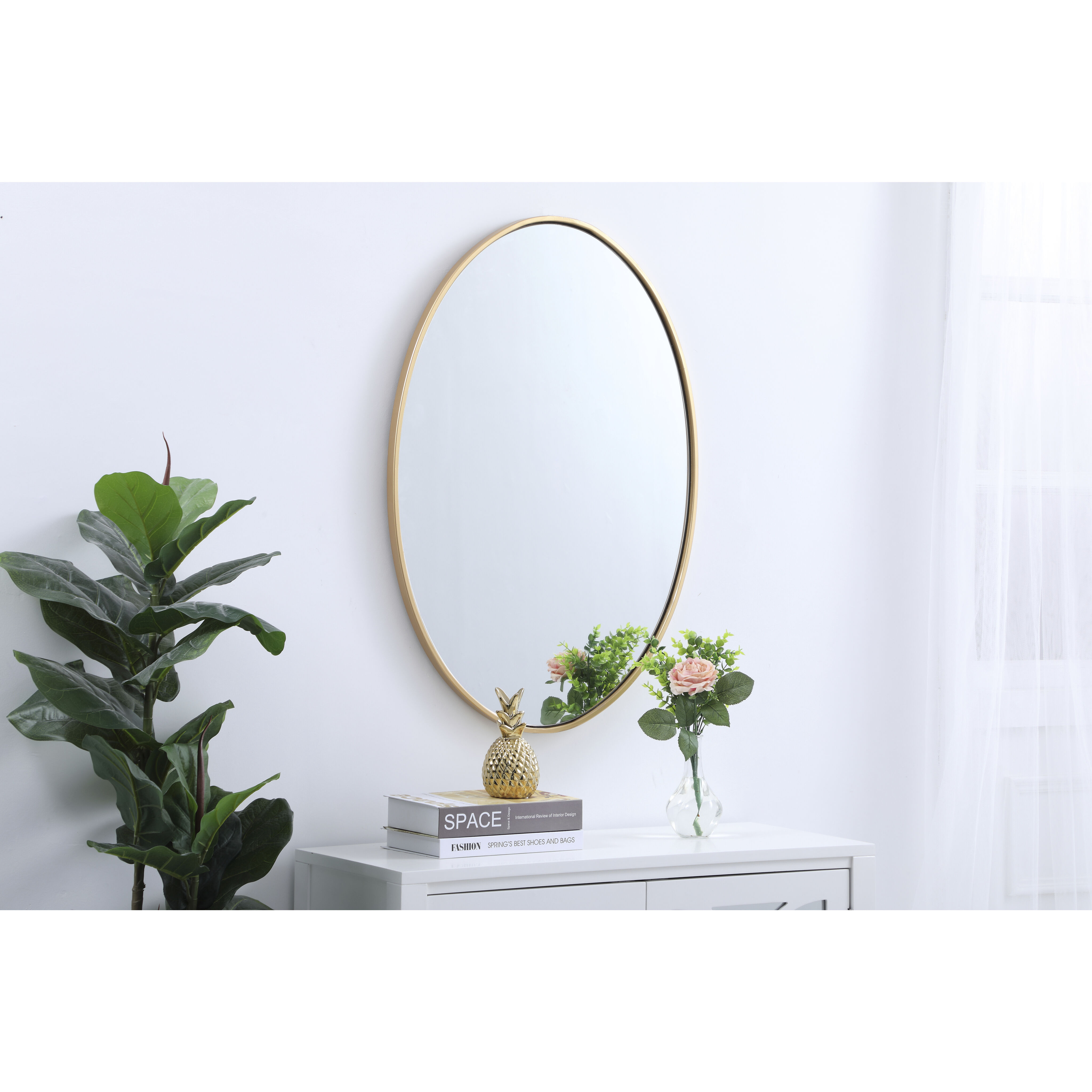 Eternity 34 X 24 inch Brass Wall Mirror