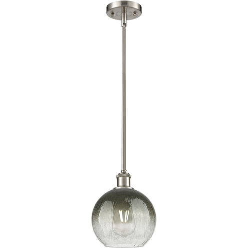 Ballston Brookhaven Globe 1 Light 7.88 inch Brushed Satin Nickel Mini Pendant Ceiling Light in Slate Glass