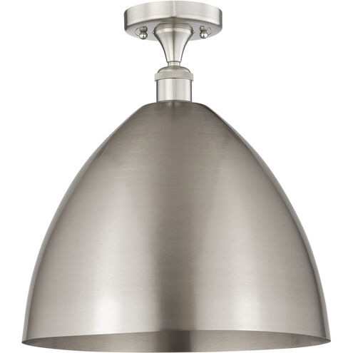 Edison Metal Bristol 1 Light 16 inch Brushed Satin Nickel Semi-Flush Mount Ceiling Light