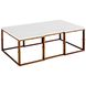 Stevens 52 X 32 inch Antique Textured Gold / White Seagrass / Clear Resin Coffee Table