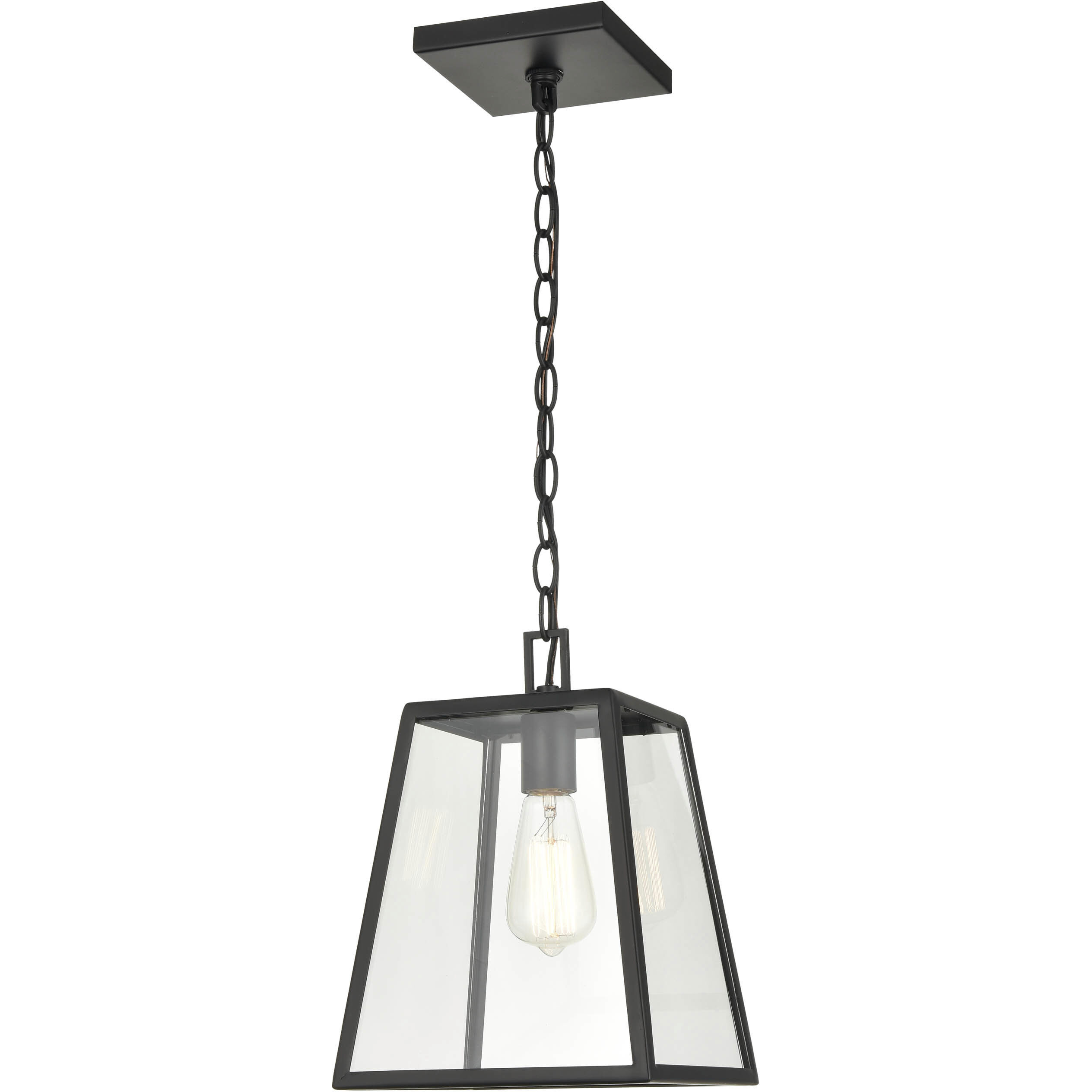 Grant 1 Light 9 inch Powder Coated Black Outdoor Hanging Lantern