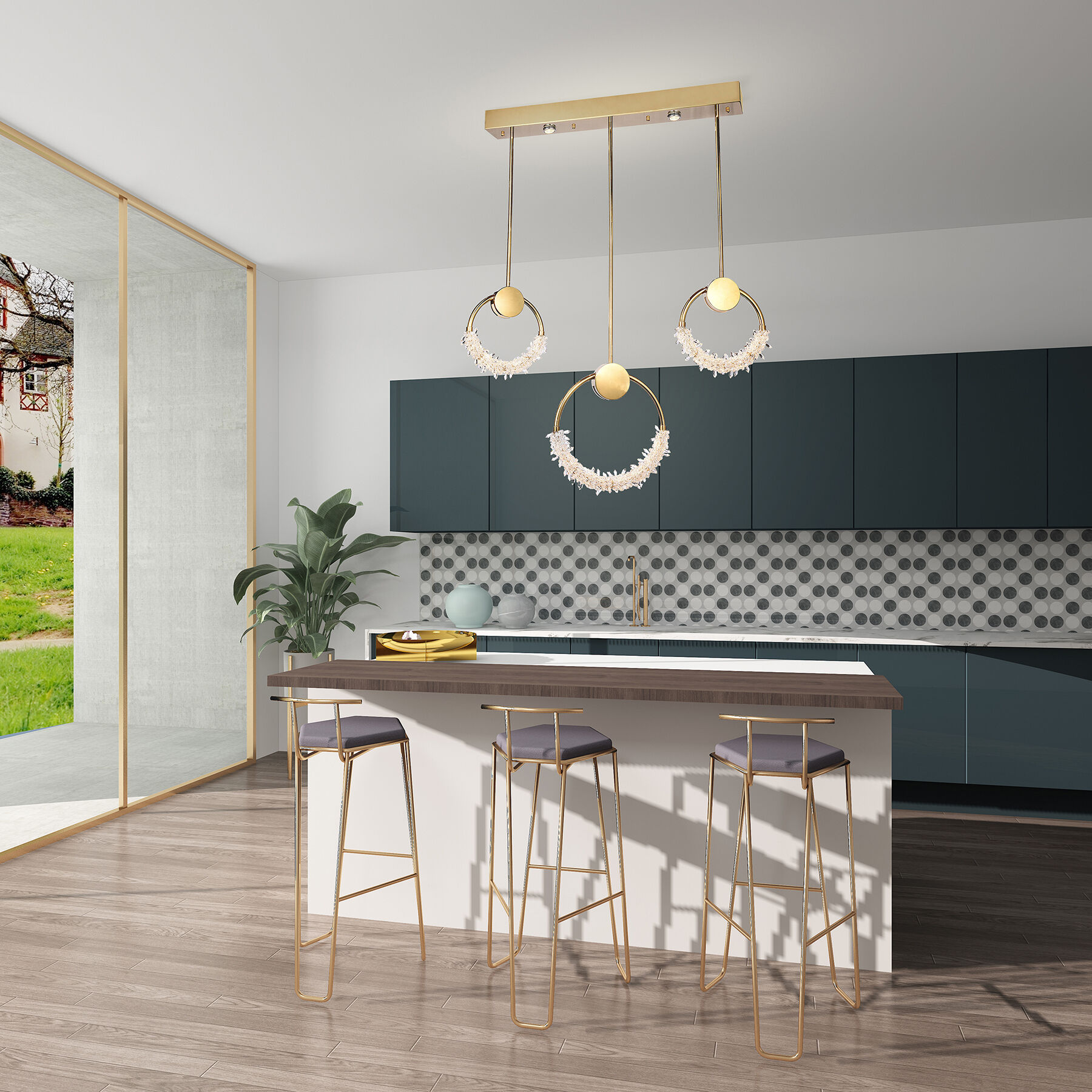 Canada LED 11 inch Gold Chandelier Ceiling Light