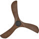 Swell Flush Illuminated 56 inch Matte Black with Walnut Blades Fan