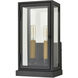 Foundation 2 Light 13 inch Matte Black with Aged Brass Outdoor Wall Sconce
