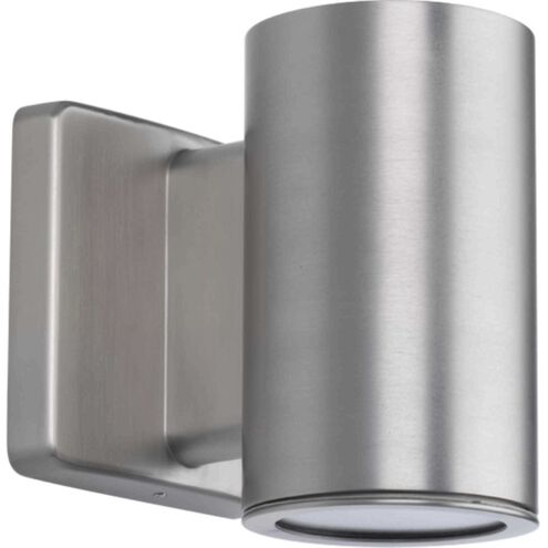 Cylinders Outdoor Wall Mount Downlight Cylinder in Satin Nickel, Progress LED