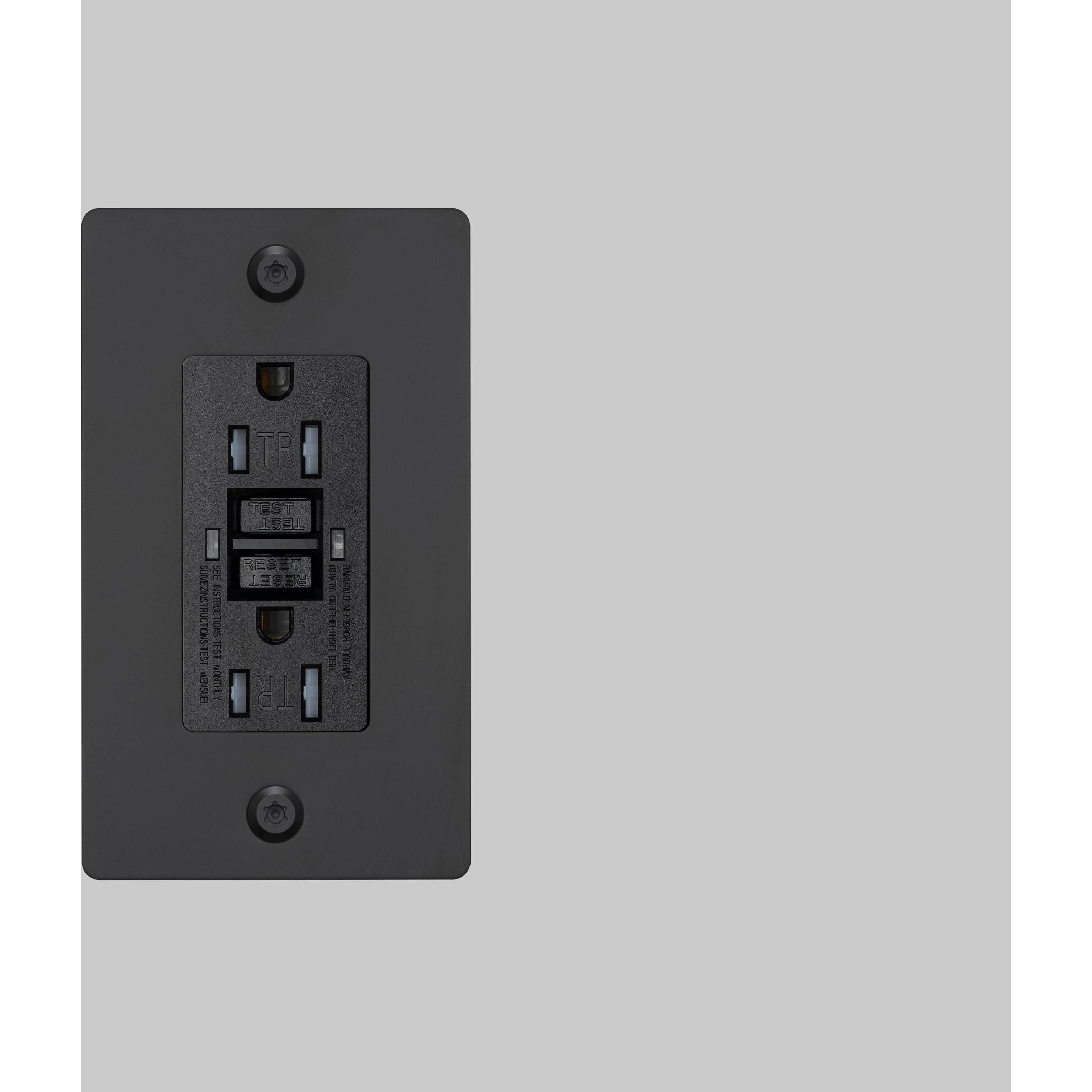 1G Duplex 125 Black Outlet, GFCI