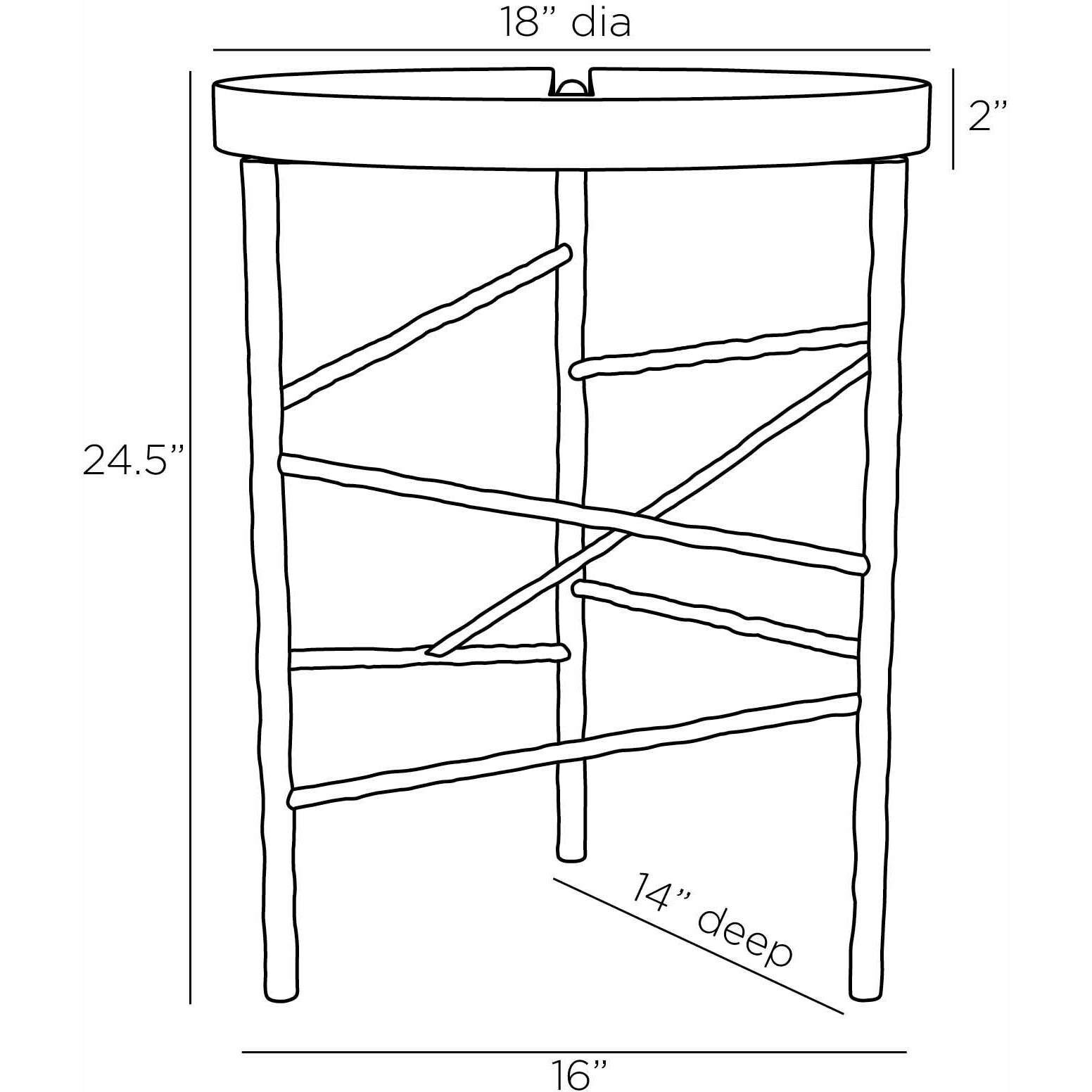 Atlas 24.5 X 18 inch White End Table