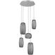 Vessel LED Classic Silver Multi-Pendant Ceiling Light in 3000K LED, Smoke