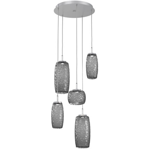 Vessel LED Classic Silver Multi-Pendant Ceiling Light in Smoke, 2700K LED