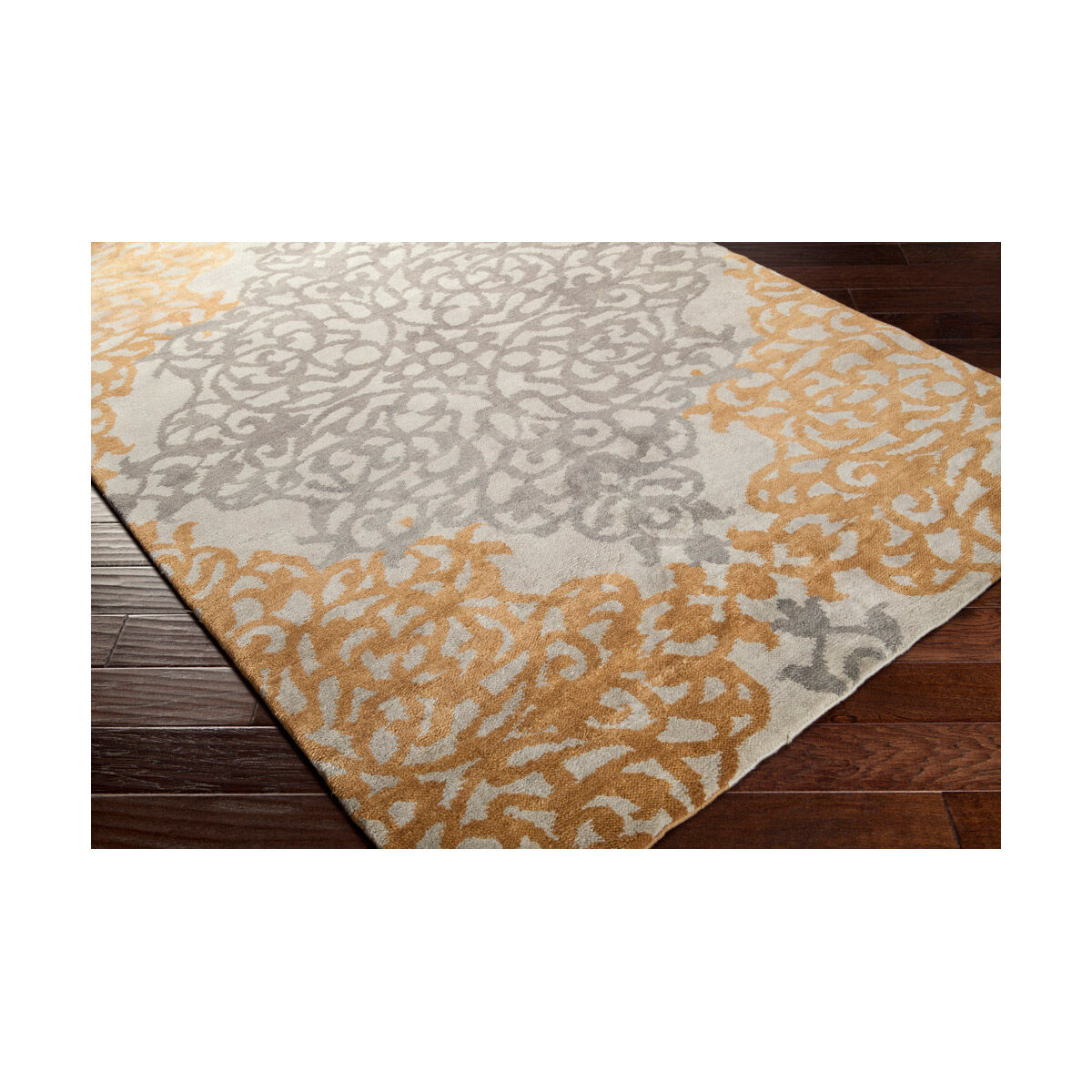 Caspian 132 X 96 inch Gray and Neutral Area Rug, Wool