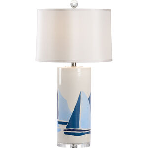 Jamie Merida 35 inch 100.00 watt Blues/White Glaze/Clear Table Lamp Portable Light