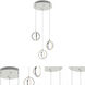 Lock 3 Light 23.37 inch Satin Nickel Pendant Ceiling Light