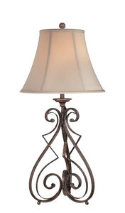 Gibson 33 inch 32.00 watt Rusted Wrought Iron Table Lamp Portable Light