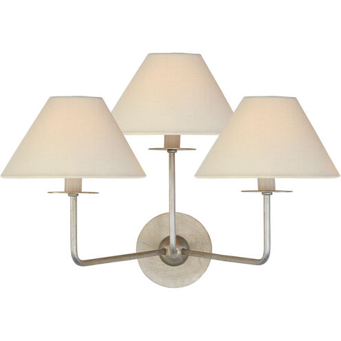 Visual Comfort Signature Collection Niermann Weeks Kelley 3 Light 19 inch Burnished Silver Leaf Triple Sconce Wall Light, Medium NW2070BSL-L - Open Box