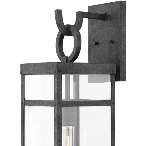 Estate Series Porter LED 25 inch Aged Zinc Outdoor Wall Mount Lantern, Large