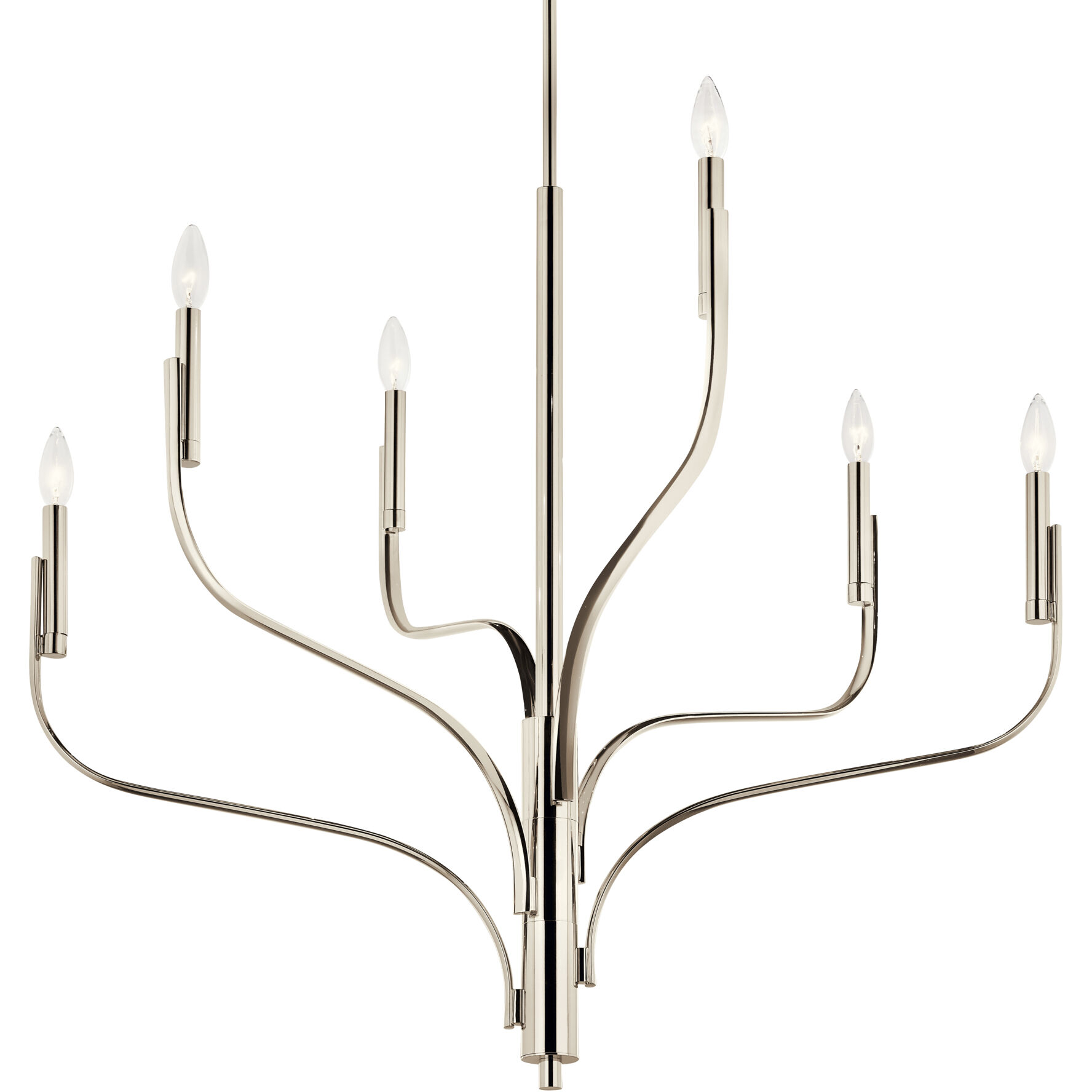 Livadia 6 Light Polished Nickel Chandelier Ceiling Light, 1 Tier Medium