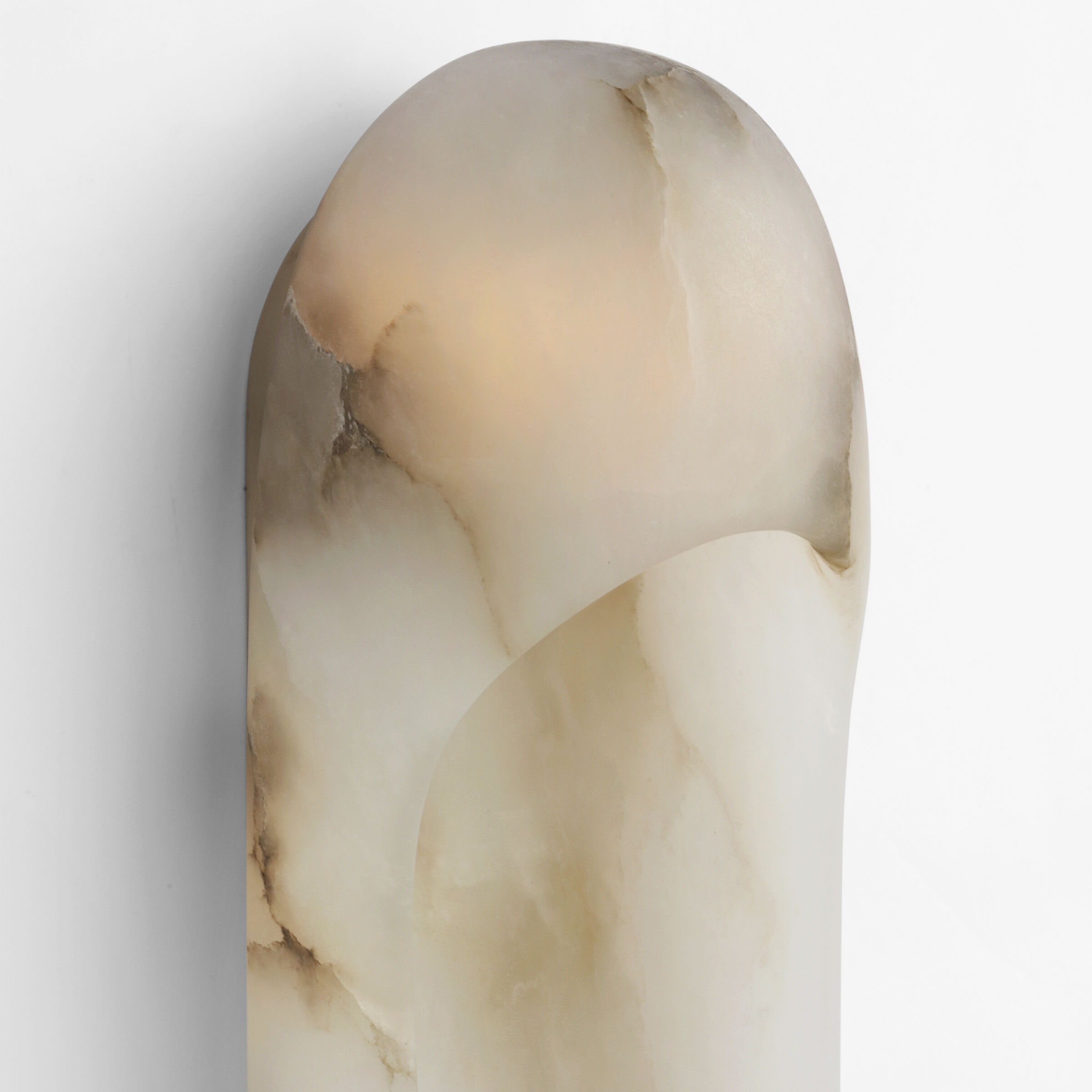 Kelly Wearstler Esculpa LED 6 inch Alabaster and Polished Nickel Elongated Wall Light