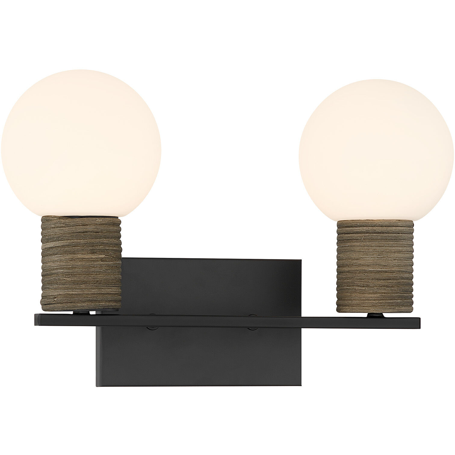 Jarrell 2 Light 14.63 inch Matte Black Bathroom Vanity Light Wall Light