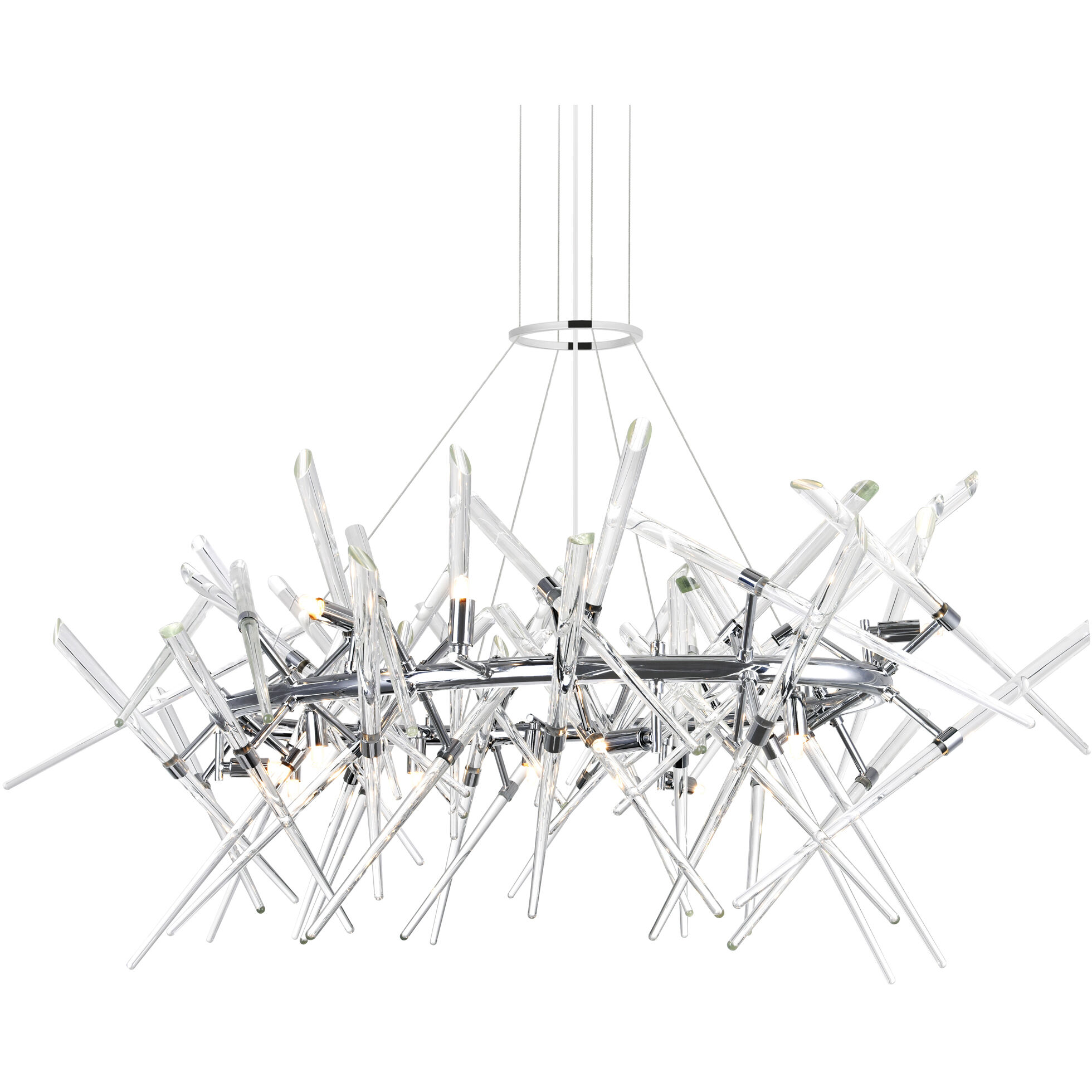 Icicle 12 Light 27 inch Chrome Chandelier Ceiling Light