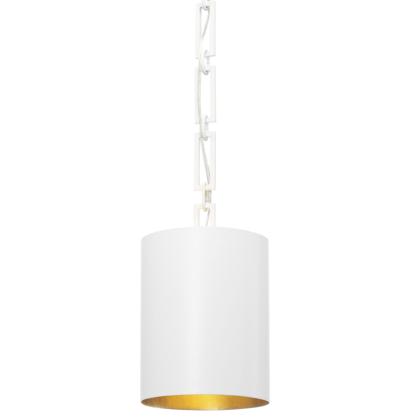 Alston 1 Light 8 inch Matte White/Antique Gold Mini Pendant Ceiling Light in Matte White and Antique Gold