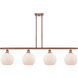 Ballston Athens LED 48 inch Antique Copper Island Light Ceiling Light in Matte White Glass, Ballston