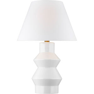 C&M by Chapman & Myers Abaco 28.75 inch 9 watt Arctic White Table Lamp Portable Light in Arctic White / Burnished Brass