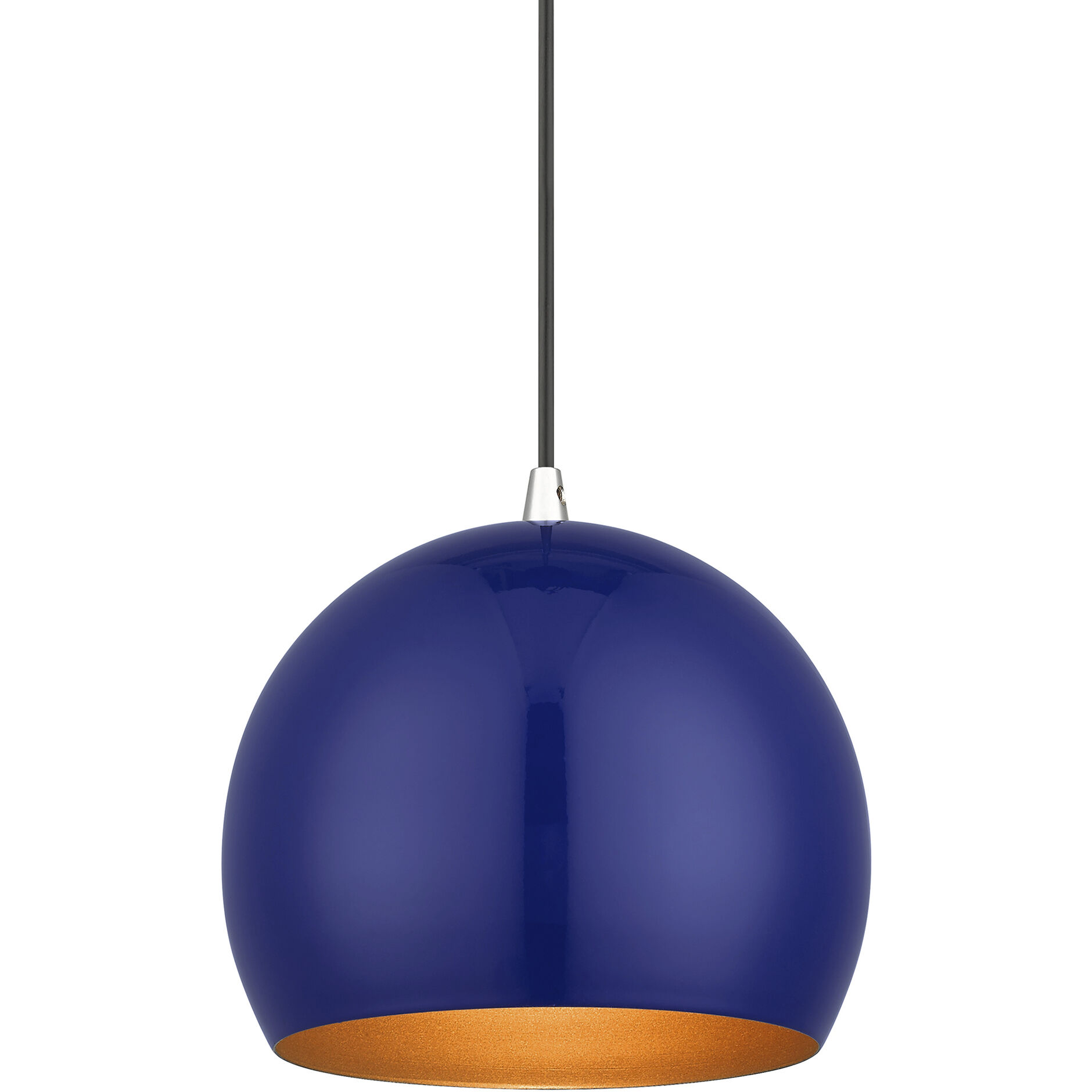 Piedmont 1 Light 10 inch Shiny Cobalt Blue with Polished Chrome Accents Pendant Ceiling Light