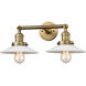 Franklin Restoration Halophane LED 9 inch Brushed Brass Bath Vanity Light Wall Light in Matte White Halophane Glass, Franklin Restoration