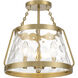 Crawford 3 Light 15 inch Warm Brass Semi-Flush Ceiling Light