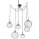 Gaia LED 19.4 inch Flat Bronze Swag Multi-Pendant Ceiling Light in Clear, 2700K LED