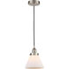 Edison Cone 1 Light 8 inch Brushed Satin Nickel Mini Pendant Ceiling Light