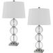 Crosset 29 inch 150.00 watt Clear Crackle Table Lamp Set Portable Light, Pair