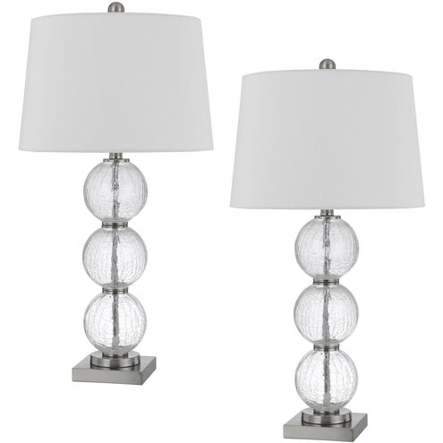 Crosset 29 inch 150.00 watt Clear Crackle Table Lamp Set Portable Light, Pair