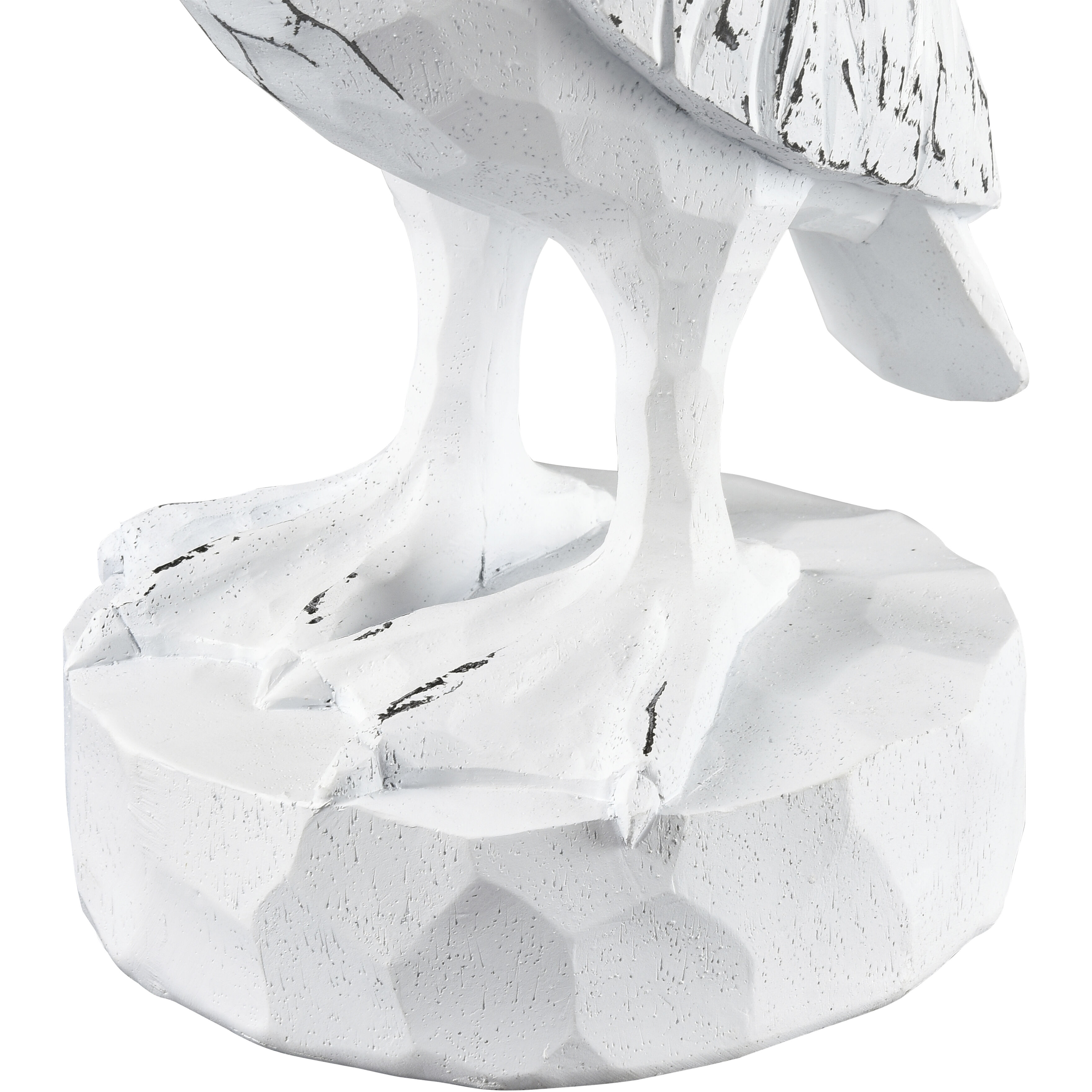 Carved Pelican Weathered White Object