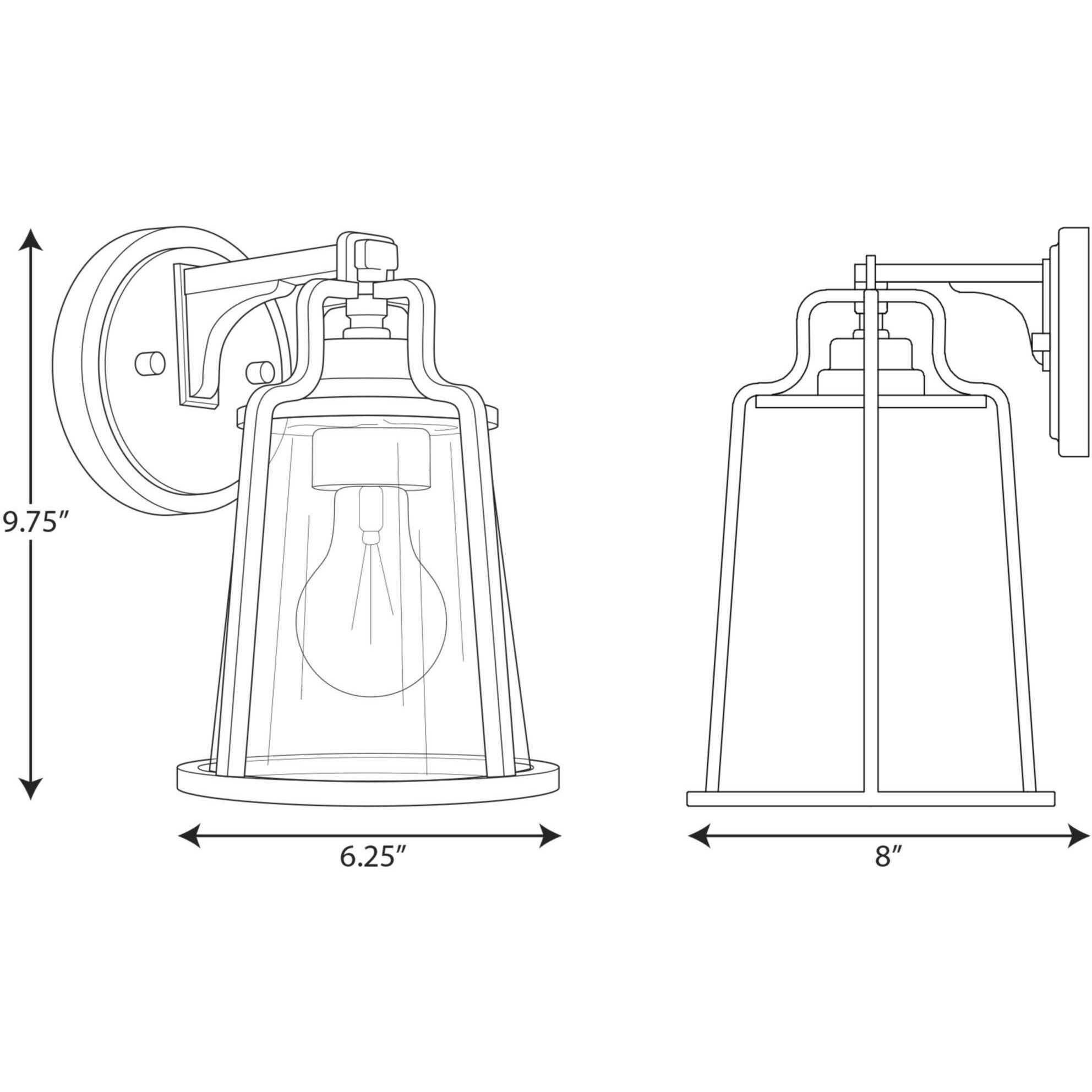 Benton Harbor 1 Light 10 inch Textured Black Outdoor Wall Lantern, with DURASHIELD, Small