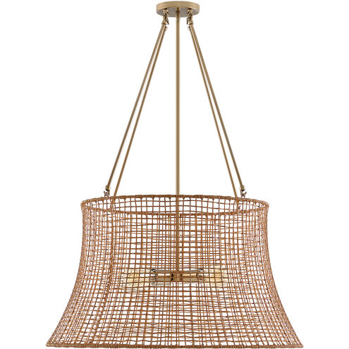 Longleaf 4 Light 28 inch Burnished Brass Outdoor Chandelier