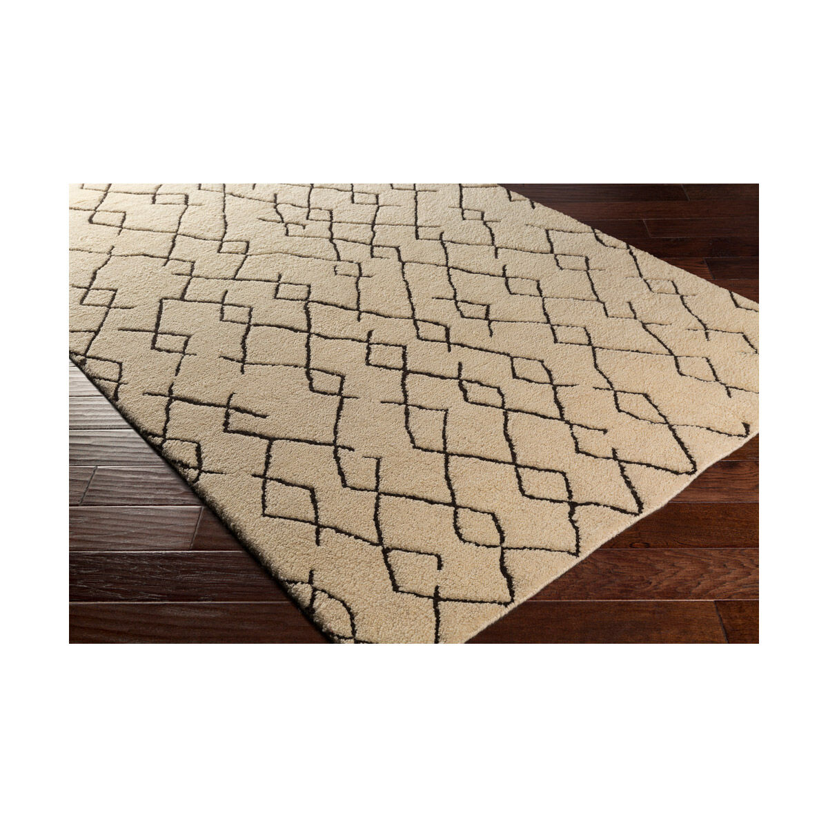 Javier 108 X 72 inch Ivory/Black Rugs, Wool
