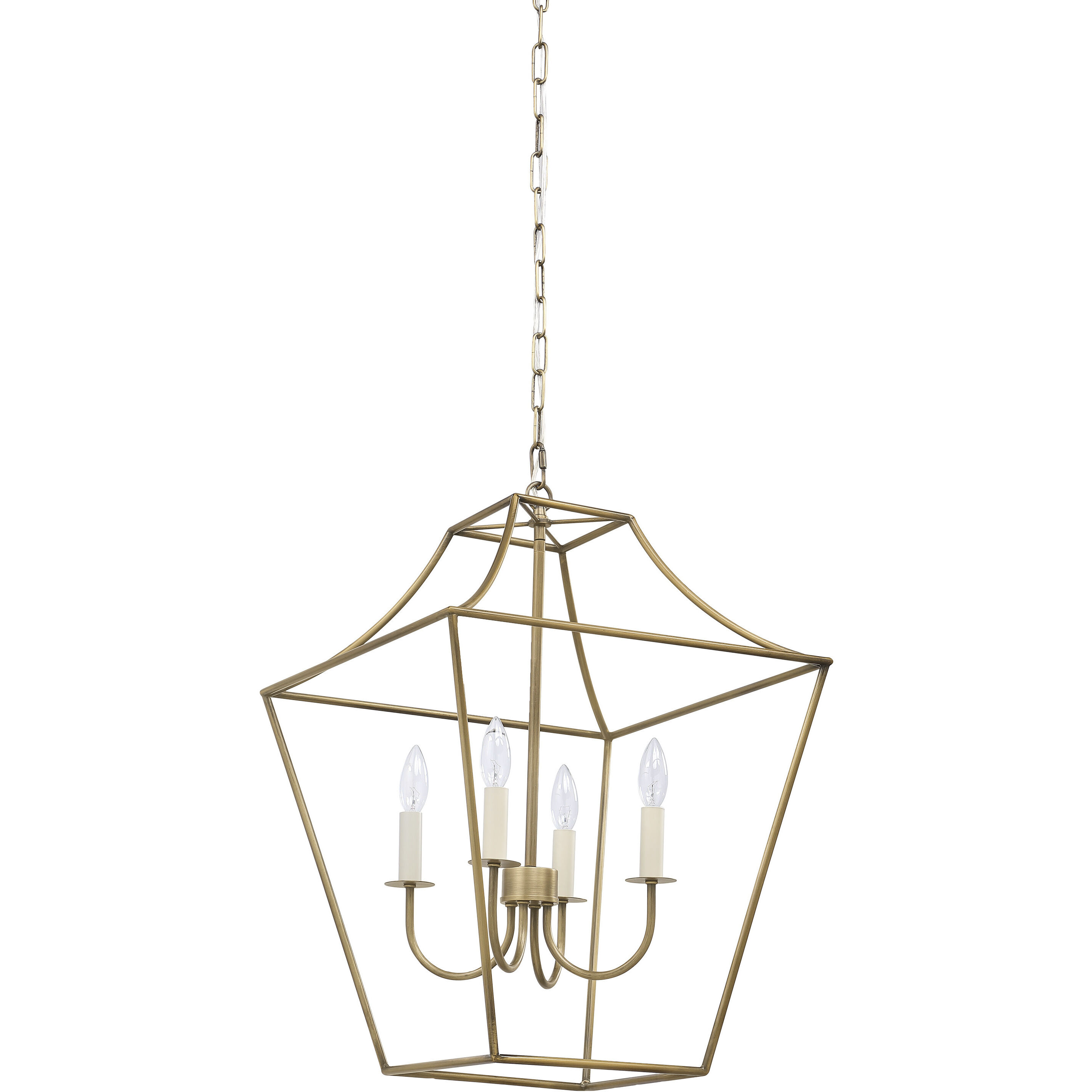 Versailles 4 Light 18 inch Dark Antique Brushed Brass Pendant Ceiling Light