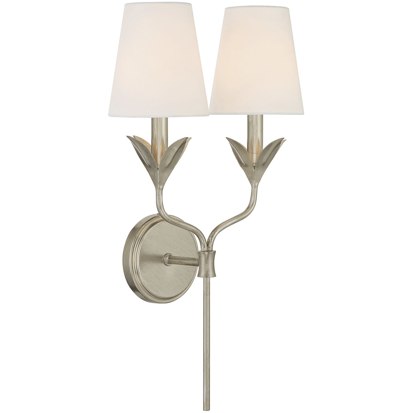 Broche Sconce Wall Light in Antique Silver