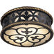 Montparnasse 2 Light 15.5 inch French Coal with Gold Leaf Flush Mount Ceiling Light
