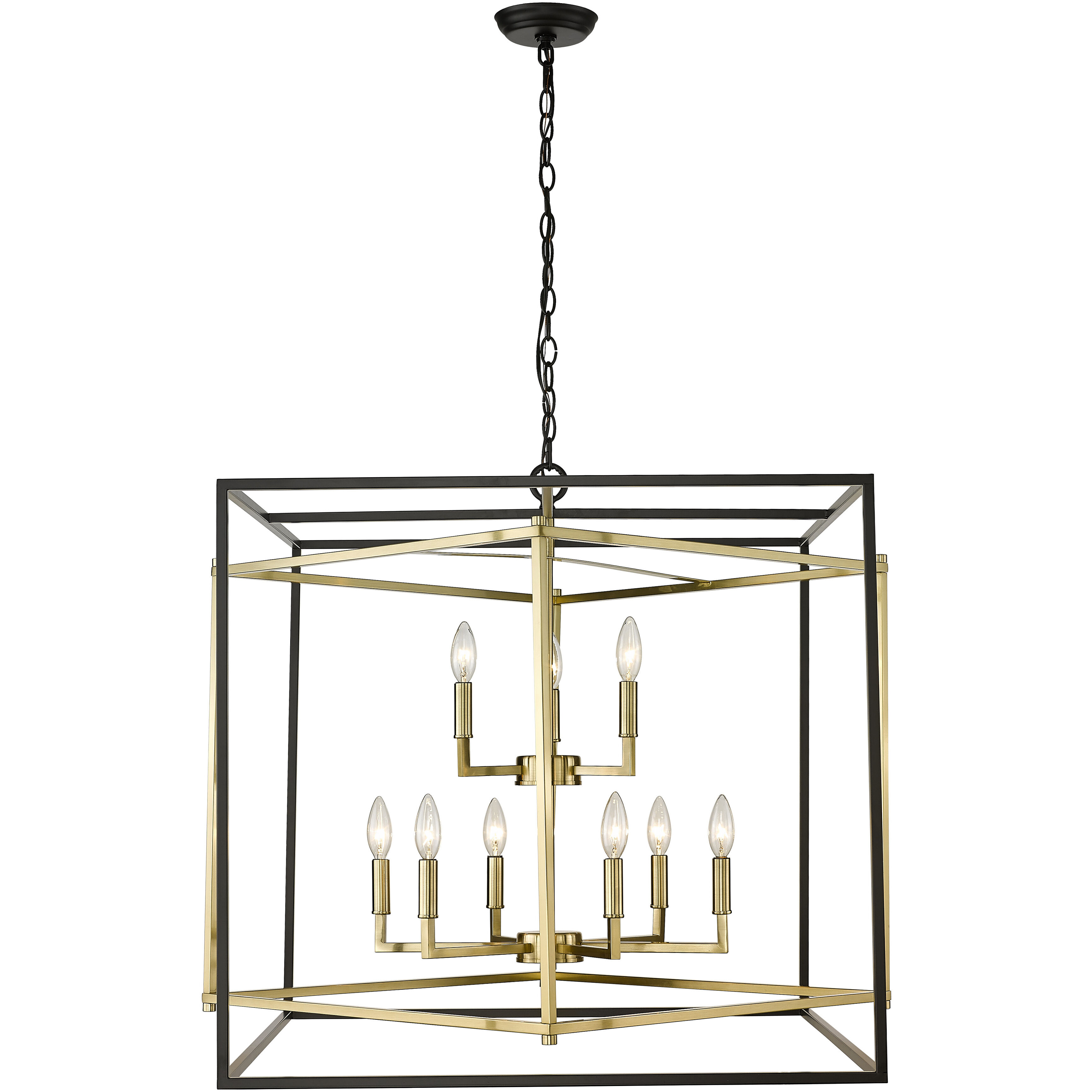 Canada 9 Light 28 inch Black and Gold Chandelier Ceiling Light