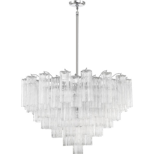 Addis 16 Light 32 inch Polished Chrome Chandelier Ceiling Light in Tronchi Glass Clear