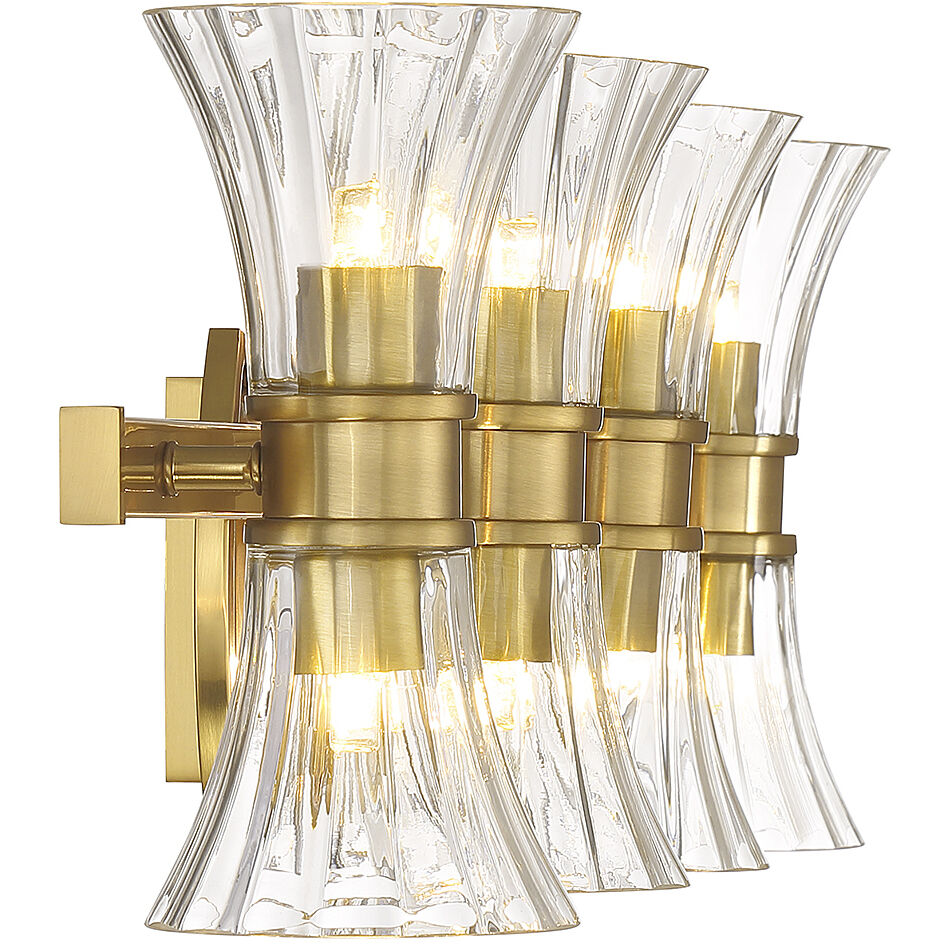 Bennington LED 32 inch Warm Brass Bathroom Vanity Light Wall Light