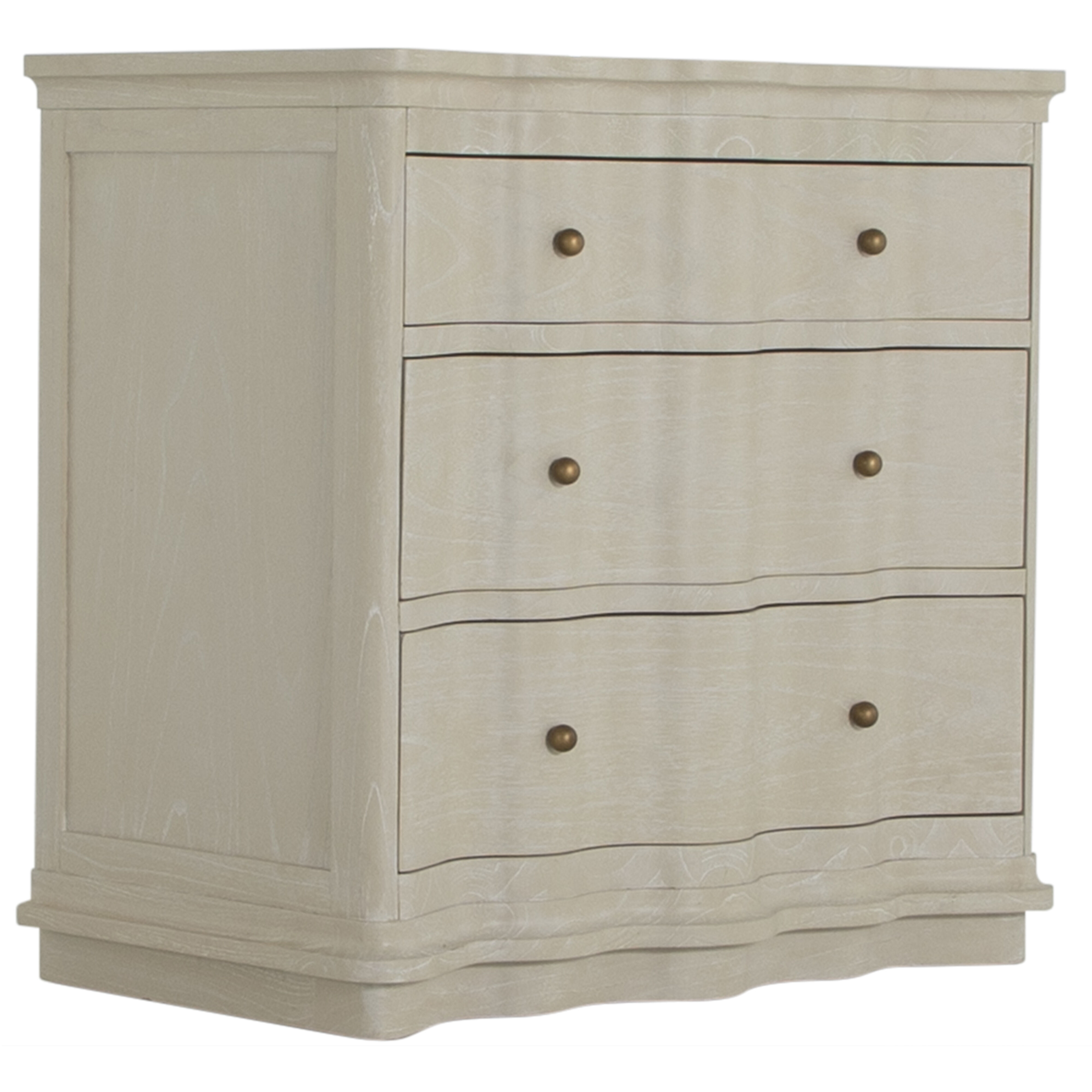 Meredith Textured Cerused White / Stained Brass Chest