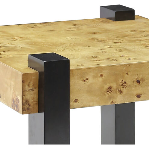 Bromo 26 X 24 inch Natural Burl with Black Accent Table